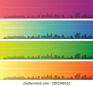 Sao Luis Multiple Color Gradient Skyline Banner