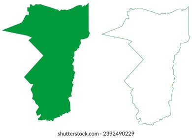 Mapa de ilustraciones vectoriales del municipio de Sao Luiz (Estado de Roraima, Municipios de Brasil, República Federativa de Brasil), dibujo de dibujos escarabajos Sao Luiz do Anauá