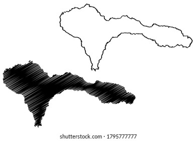 Sao Nicolau island (Republic of Cabo Verde, concelhos, Cape Verde, island, archipelago) map vector illustration, scribble sketch Sao Nicolau map