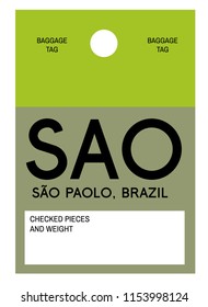 sao paolo brazil airport luggage tag