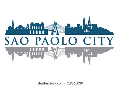 Sao Paolo Building Landmark Skyline Vector, Logo Template