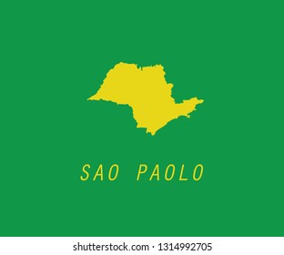 Sao Paolo outline map Brazil state region 