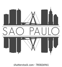 Edificios emblemáticos del espejo retrovisor de la silueta de San Pablo Brasil América