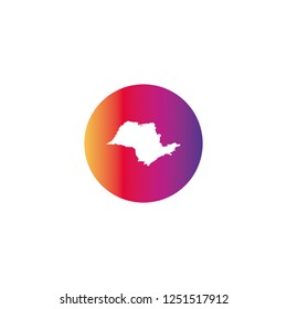 Sao Paulo - Brazil map of graphic element Illustration template design
