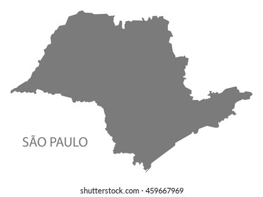 Sao Paulo Brazil Map grey