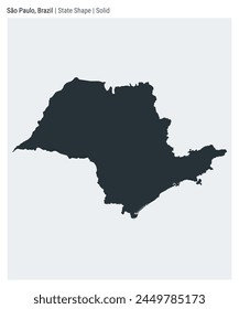 Sao Paulo, Brazil. Simple vector map. State shape. Solid style. Border of Sao Paulo. Vector illustration.