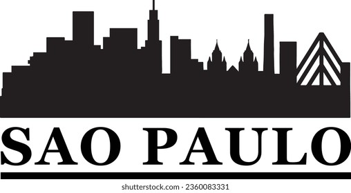 Sao Paulo Brazil Skyline Vector Graphic