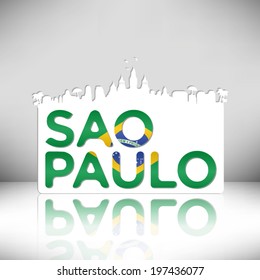 Sao Paulo Brazil vector design on white background.