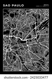 Sao Paulo City Map, Cartography Map, Street Layout Map