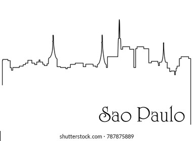 Sao Paulo city one line drawing background