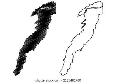 Sao Paulo de Olivenca municipality (Amazonas state, Municipalities of Brazil, Federative Republic of Brazil) map vector illustration, scribble sketch Sao Paulo de Olivenca map