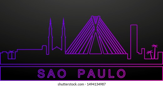 Sao paulo detailed skyline nolan icon. Elements of cities set. Simple icon for websites, web design, mobile app, info graphics