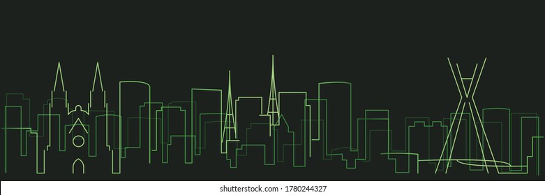 Sao Paulo Futurist Technology Light Trace Skyline