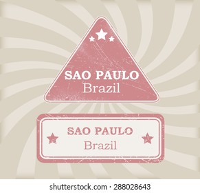 Sao Paulo grunge rubber stamp.Vector illustration.