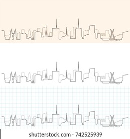 Sao Paulo Hand Drawn Skyline