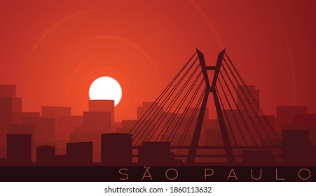 Sao Paulo Low Sun Skyline Scene