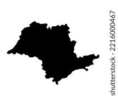 Sao Paulo Map, state of Brazil. Vector Illustration.