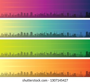 Sao Paulo Multiple Color Gradient Skyline Banner