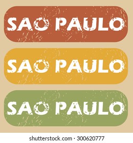 Sao Paulo on colored background