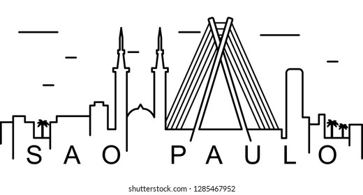 Sao Paulo outline icon. Can be used for web, logo, mobile app, UI, UX