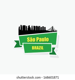 Sao Paulo ribbon banner - vector illustration