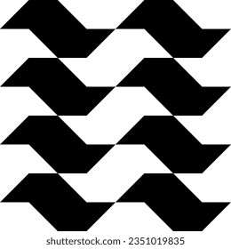 Sao Paulo sidewalk seamless pattern in black and white. Vector illustration.