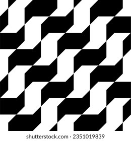 Sao Paulo sidewalk seamless pattern in black and white. Vector illustration.