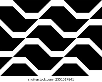 Sao Paulo sidewalk seamless pattern in black and white. Vector illustration.