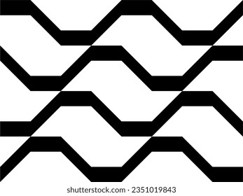 Sao Paulo sidewalk seamless pattern in black and white. Vector illustration.