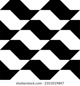 Sao Paulo sidewalk seamless pattern in black and white. Vector illustration.