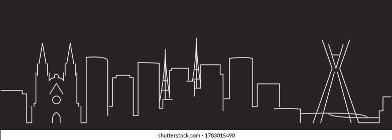 Sao Paulo Single Line Simple Minimalist Skyline