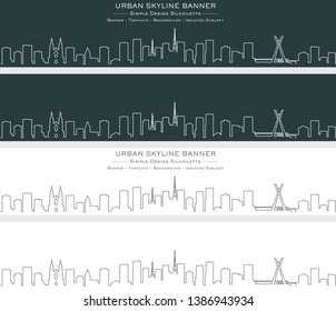 Sao Paulo Single Line Skyline Banner