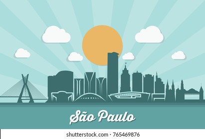 Sao Paulo skyline - Brazil - vector illustration