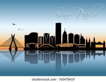 Sao Paulo skyline - Brazil - vector illustration