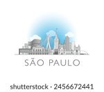 Sao Paulo skyline cityscape illustration