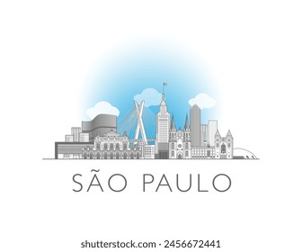 Sao Paulo skyline cityscape illustration