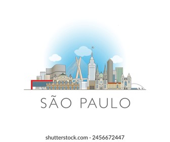 Sao Paulo skyline cityscape illustration