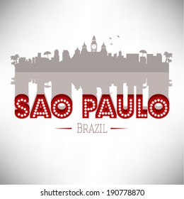 Sao Paulo Skyline Design, vector illustration.