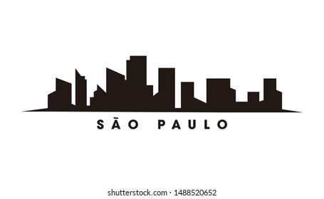 Sao Paulo skyline and landmarks silhouette vector