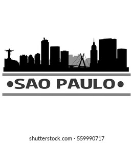 Sao Paulo Skyline Silhouette 