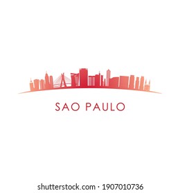 Sao Paulo skyline silhouette. Vector design colorful illustration.