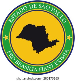 Sao Paulo stamp in Portuguese, State of Sao Paulo,Let great things be done for Brazil