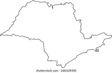 Sao Paulo state map in Brazil