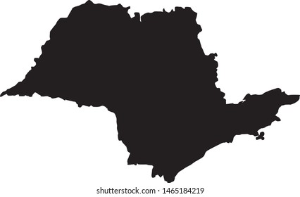 Sao Paulo state map in Brazil