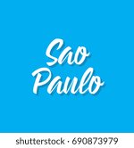 sao paulo, text design. Vector calligraphy. Typography poster. Usable as background.