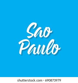 sao paulo, text design. Vector calligraphy. Typography poster. Usable as background.