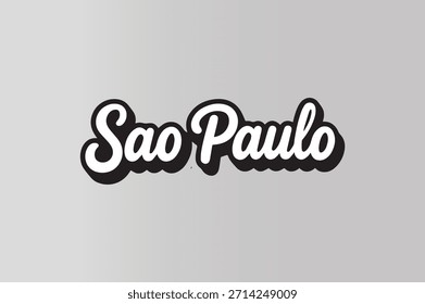 Sao Paulo Tipografía Texto Vector Gráfico
