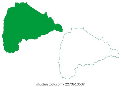 Sao Roque do Canaa municipality (Espírito Santo state, Municipalities of Brazil, Federative Republic of Brazil) map vector illustration, scribble sketch Sao Roque do Canaa map