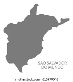 Sao Salvador Do Mundo Cape Verde municipality map grey illustration silhouette