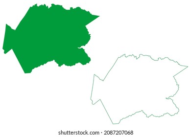 Sao Sebastiao do Passe municipality (Bahia state, Municipalities of Brazil, Federative Republic of Brazil) map vector illustration, scribble sketch Sao Sebastiao do Passe map